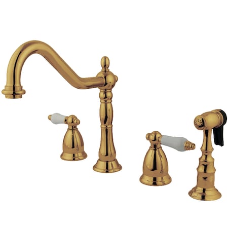 Kingston Brass KS1792PLBS Widespread Kitchen Faucet, Polished Brass KS1792PLBS